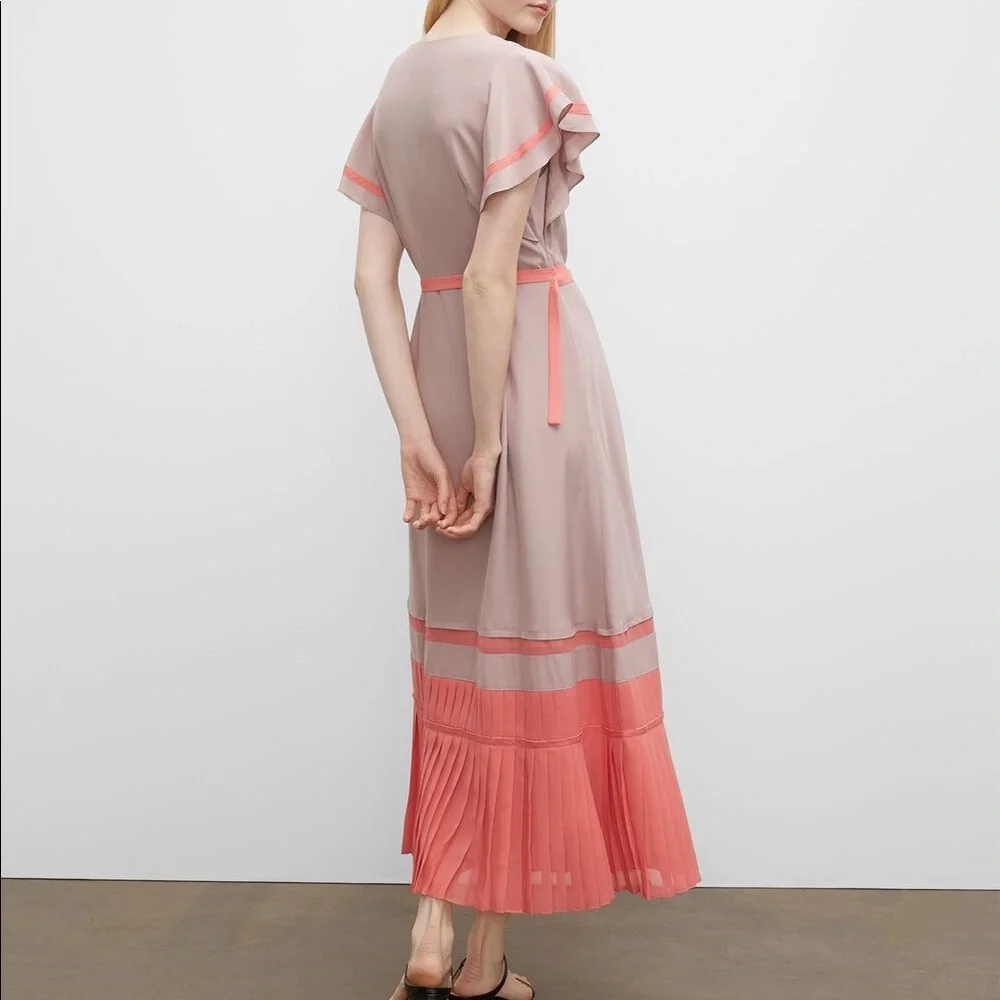 ❤️❤️❤️Club Monaco Colorblock Pleated Maxi Dress size 10❤️❤️❤️ - Picture 2 of 8